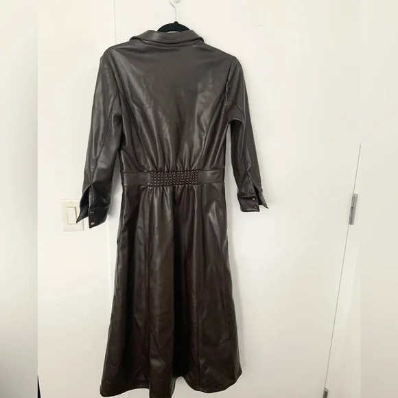 Shoshanna vegan leather dress chocolate brown Shoshanna vegan leather dress chocolate brown